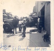 Cleaning fire engine, 1955
